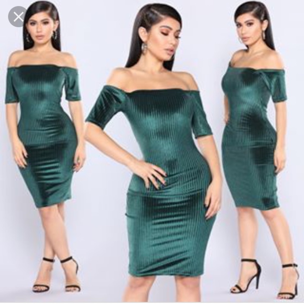 Fashion Nova Velvet Midi Dress